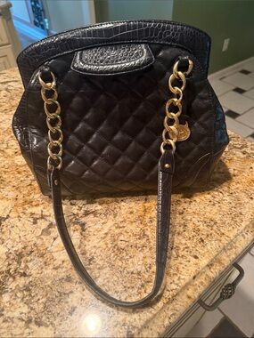Brahmin 25th Classic Black Quilted Chain-Handle bag